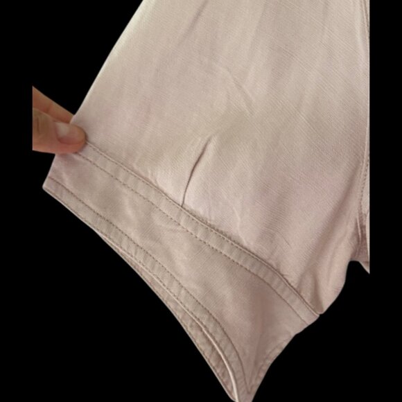 KRIZIA Designer Tailored Sheath Shirt Dress Pink Lace Collar Short Sleeve Sz 14 - Picture 6 of 16